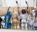 Magi arriving in port Royalty Free Stock Photo